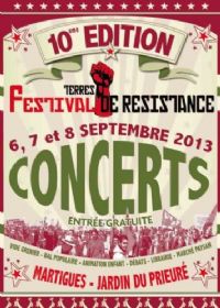 10ème édition du festival Terres de résistance. Du 6 au 8 septembre 2013 à Martigues. Bouches-du-Rhone. 